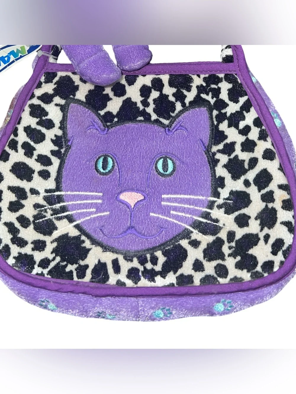 Vintage Very Rare Mary Meyer Purple Cat Mini Purse With Cat Plush